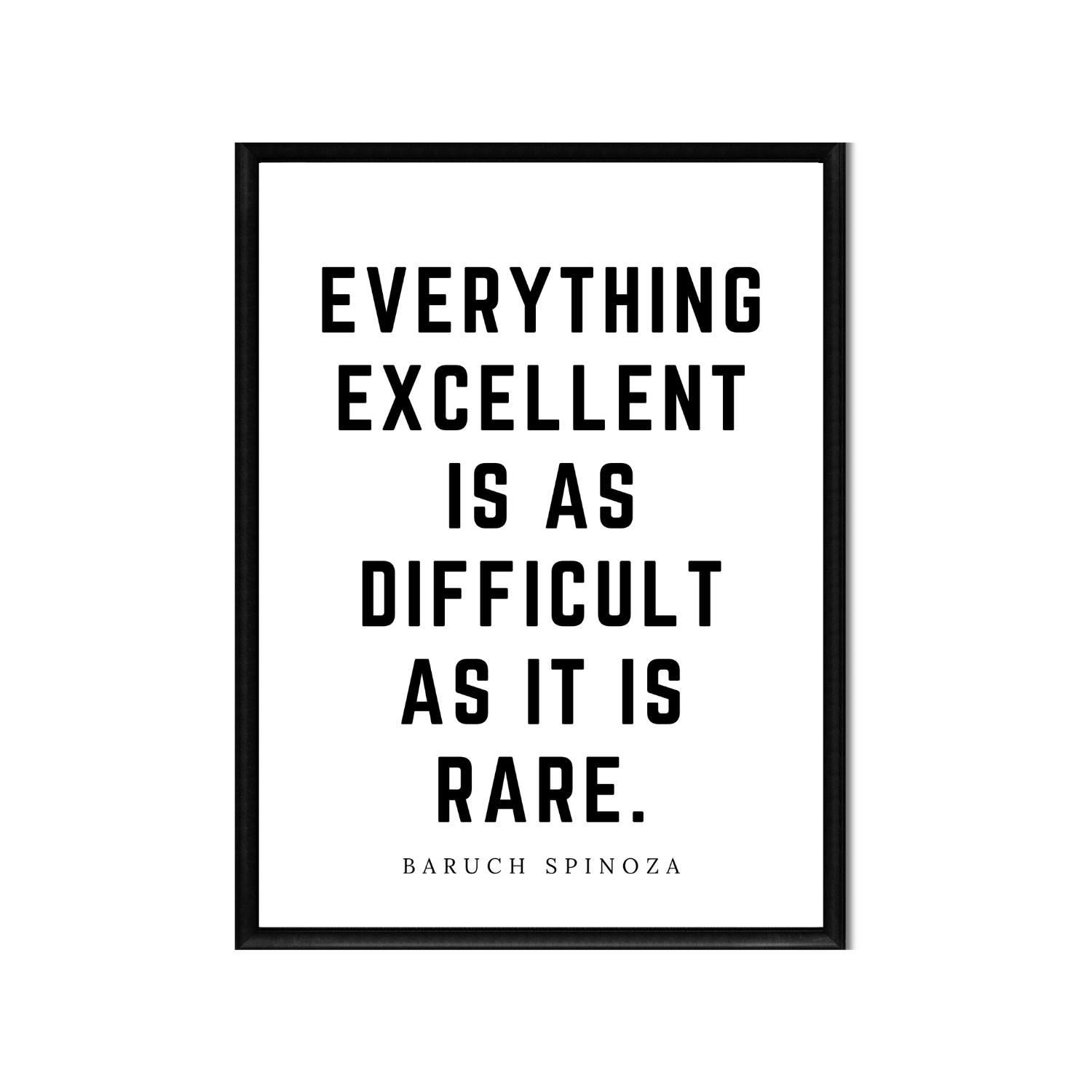 Everything Excellent • Top Baruch Spinoza Quotes • Printable Quote Downloadable File .png
