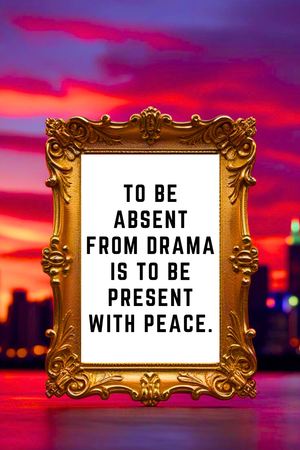 TO BE PRESENT WITH PEACE • Printable Inspiration Best Motivational Quotes • Black and White Wall Art Print.png