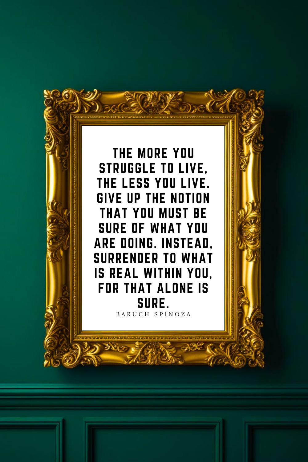 Surrender to What is Real Within You • Top Baruch Spinoza Quotes • Home Decor • Black and White Printable Wall Art.png