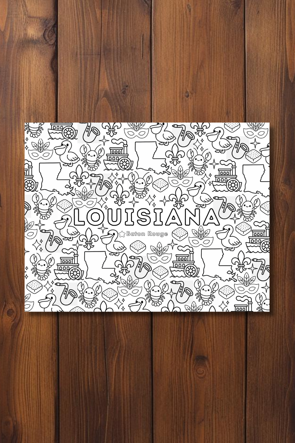 Louisiana • United States Coloring Page • Educational Printable Instant Download Sheet for Kids and Toddlers