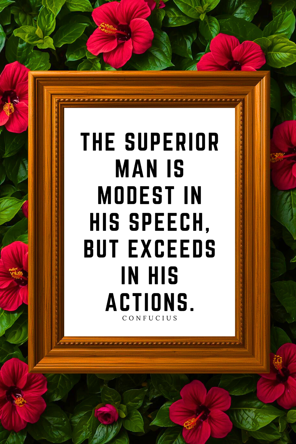Exceeds in His Actions • Top Confucius Quotes • Printable Positive Affirmation • Printable Positive Affirmation • Modern Farmhouse Decor • Wall Art Quote • Black and White • Printable PDF.png