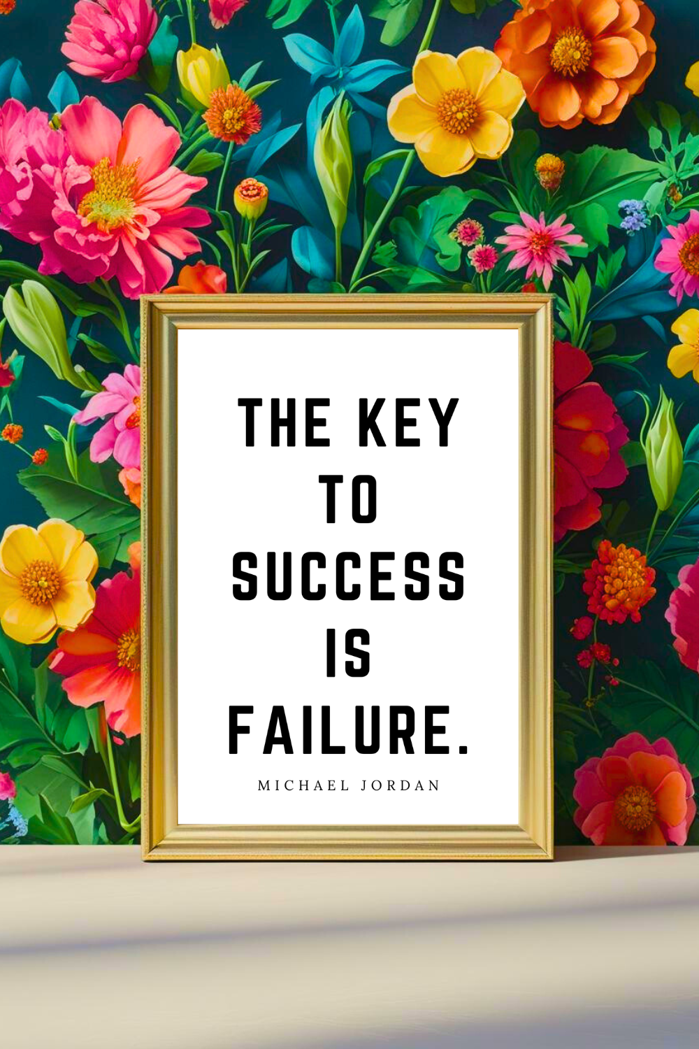 THE KEY TO SUCCESS • Feel Good Inspirational Black and White Quote • Instant Download Printable File.png