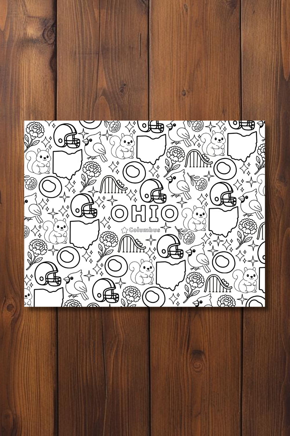 Ohio • United States Coloring Page • Educational Printable Instant Download Sheet for Kids and Toddlers