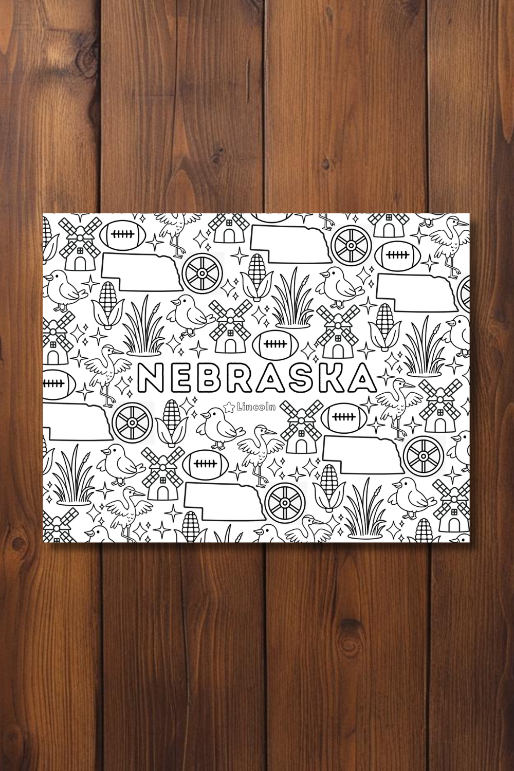 Nebraska • United States Coloring Page • Educational Printable Instant Download Sheet for Kids and.png