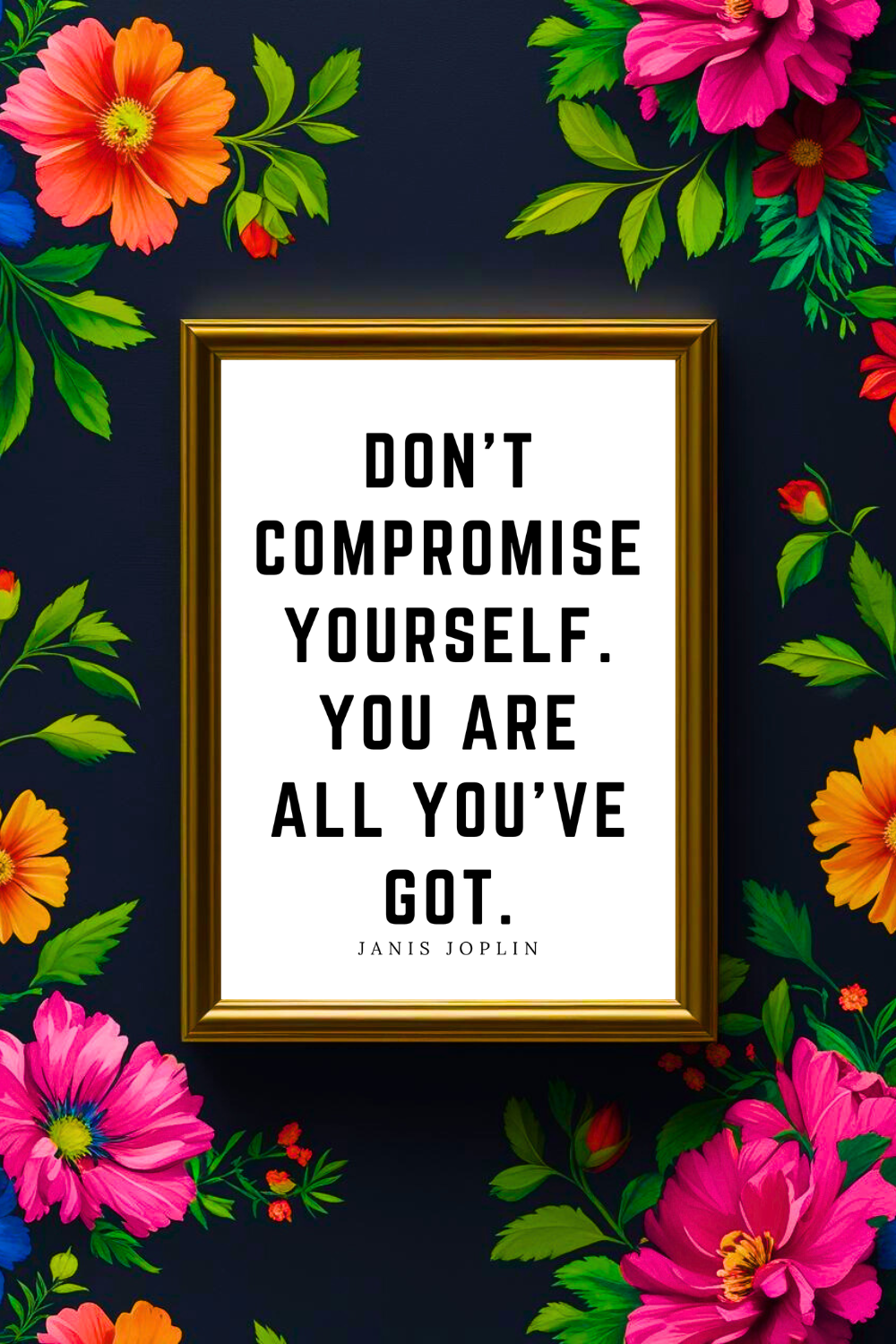 DONT COMPROMISE YOURSELF • Printable Inspiration Best Motivational Quotes • Black and White Wall Art Print.png