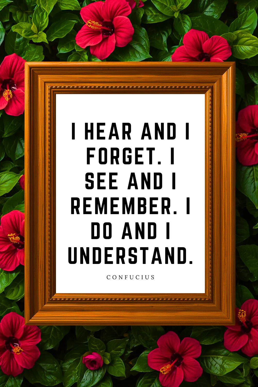 I Do and I Understand • Top Confucius Quotes • Printable Positive Affirmation • Printable Positive Affirmation • Modern Farmhouse Decor • Wall Art Quote • Black and White • Printable PDF.png