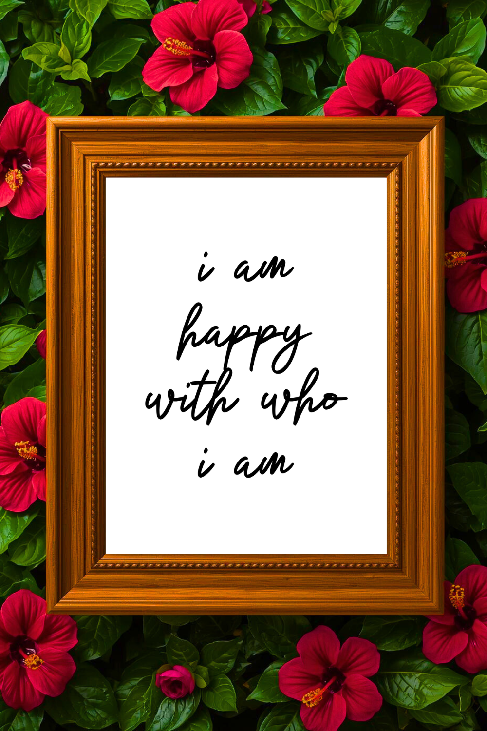 i am happy with who i am • Printable Positive Affirmation • Printable Positive Affirmation • Modern Farmhouse Decor • Wall Art Quote • Black and White • Printable PDF.png