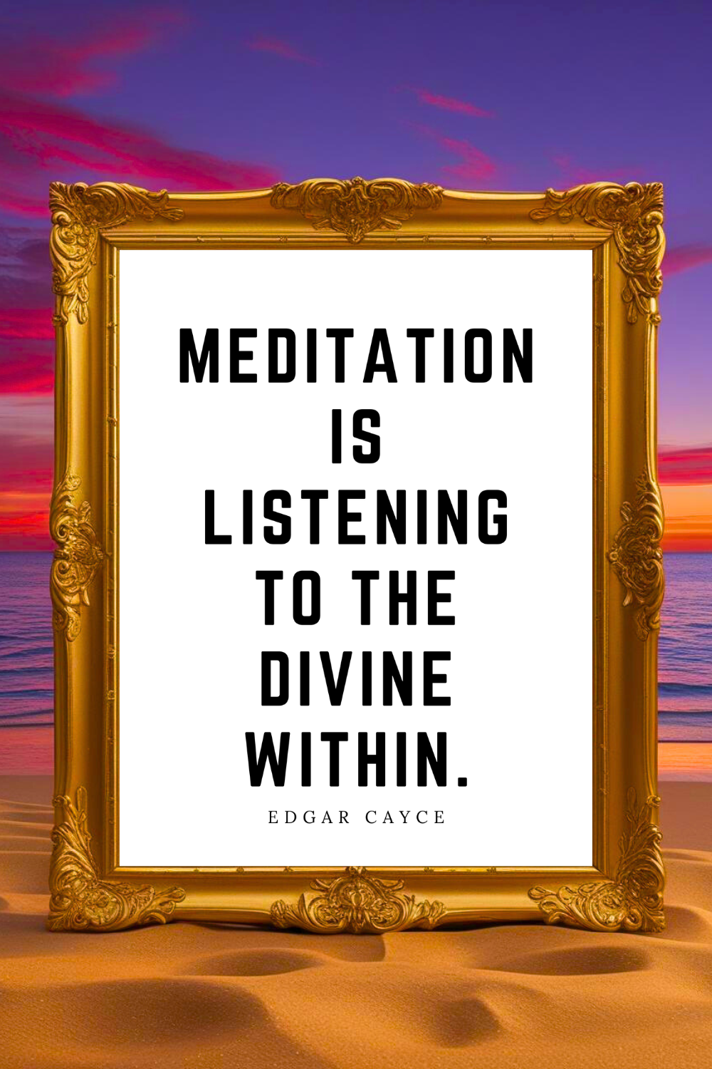 MEDITATION IS LISTENING • Printable Peace to the People Inspirational Quotes •.png