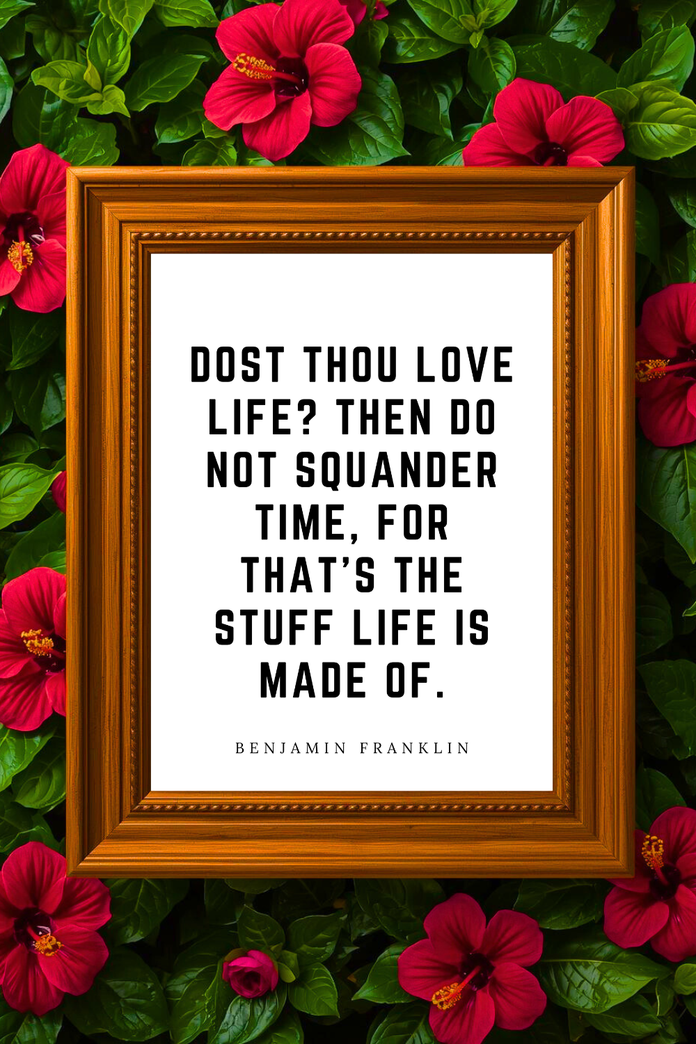 Do Not Squander Time • Top Benjamin Franklin Quotes • Printable Positive Affirmation • Printable Positive Affirmation • Modern Farmhouse Decor • Wall Art Quote • Black and White • Printable PDF.png