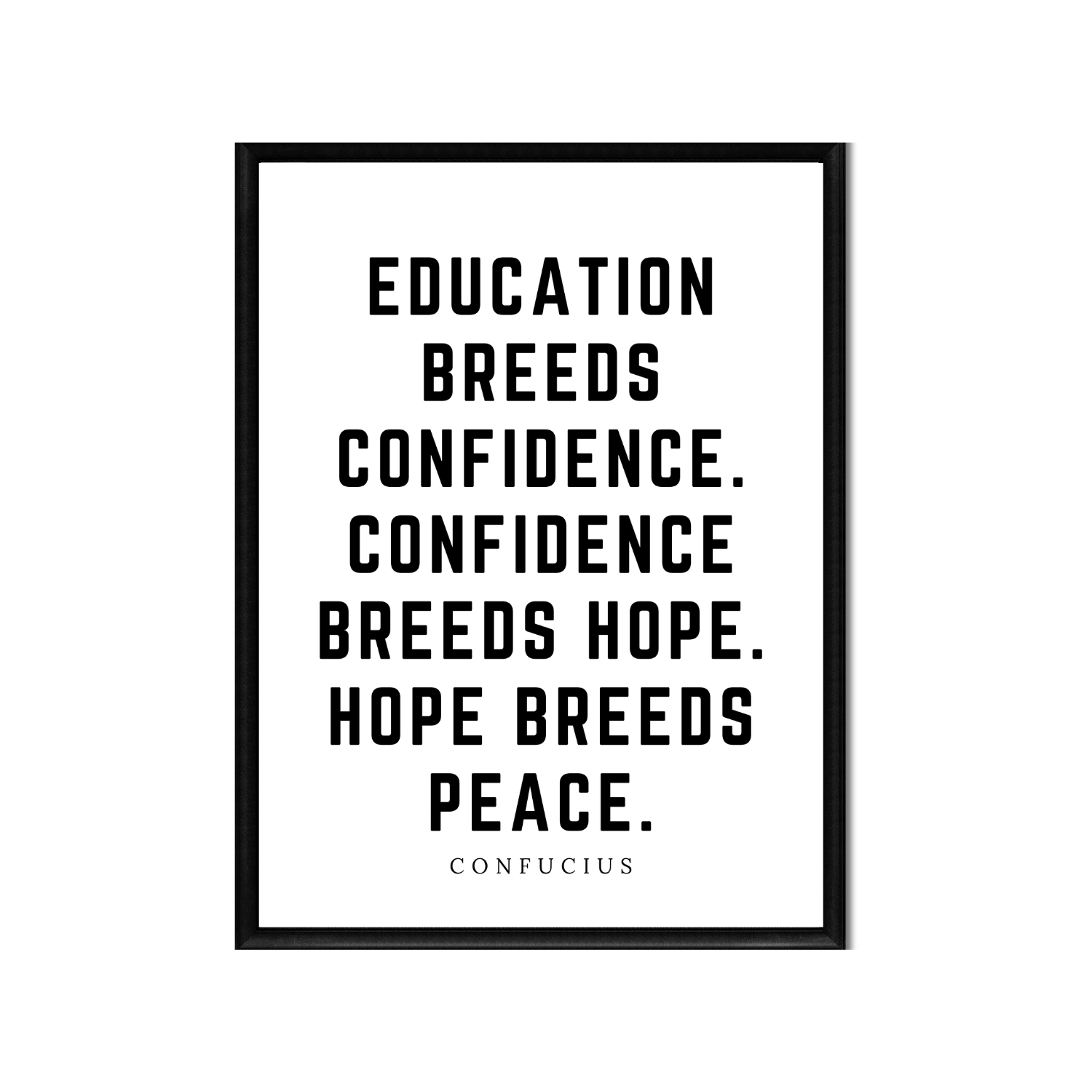 Hope Brings Peace • Confucius Printable Wall Art • Inspirational Quote • Minimalist 8x10 Digital Download • Black and White
