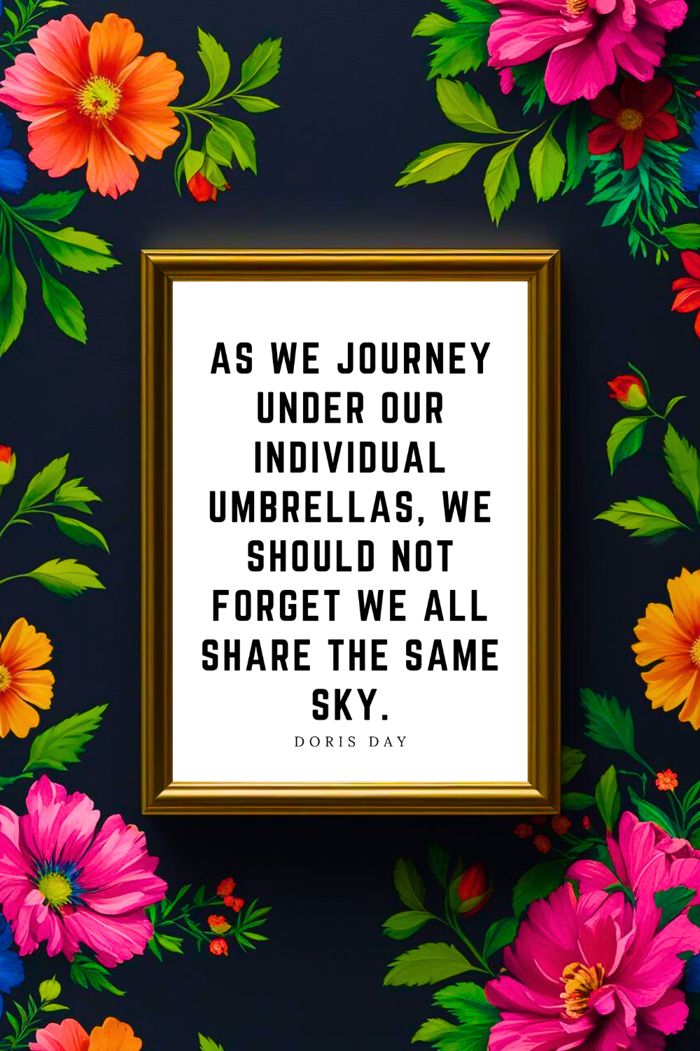 WE ALL SHARE THE SAME SKY • Printable Inspiration Best Motivational Quotes • Black and White Wall Art Print.png