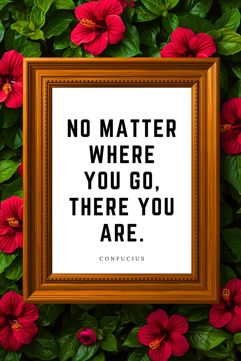 No Matter Where You Go • Top Confucius Quotes • Printable Positive Affirmation • Printable Positive Affirmation • Modern Farmhouse Decor • Wall Art Quote • Black and White • Printable PDF.png