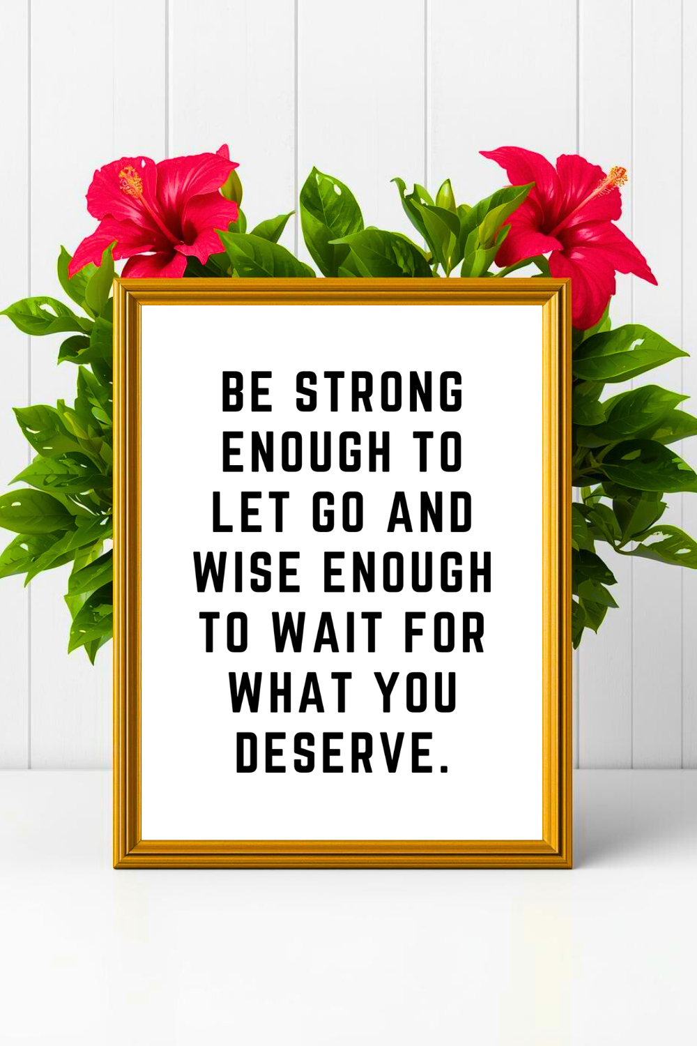 BE STRONG ENOUGH TO LET GO • Inspiring Quotes • Modern Wall Art • Black and White Typography Printable.png
