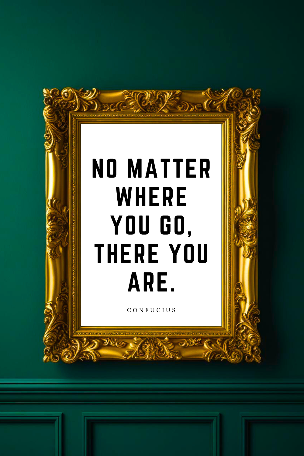 No Matter Where You Go • Top Confucius Quotes • Home Decor • Black and White Printable Wall Art.png