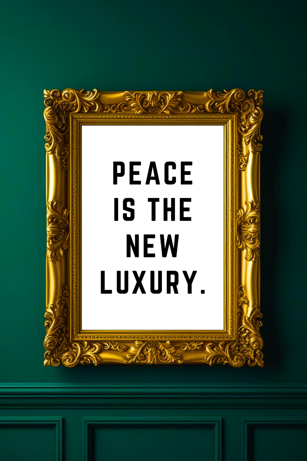 PEACE IS THE NEW LUXURY • Top Quotes Home Decor • Black and White Printable Wall Art.png