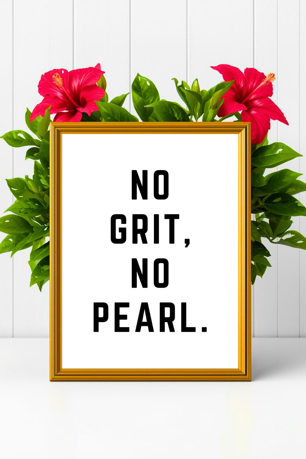 NO GRIT NO PEARL • Inspiring Quotes • Modern Wall Art • Black and White Typography Printable.png