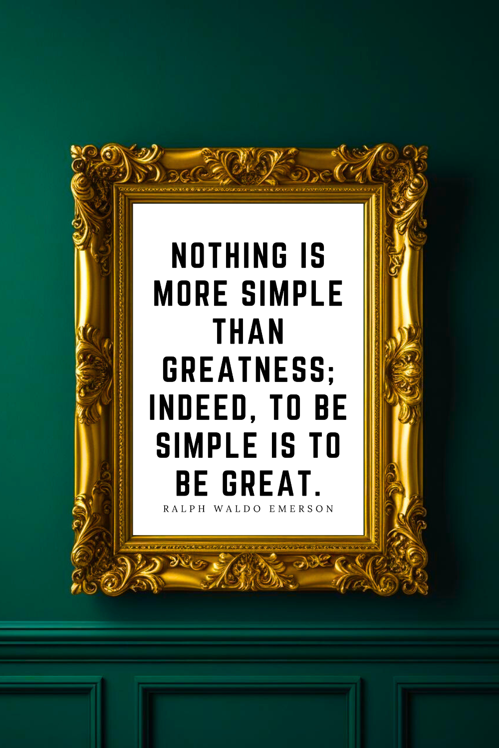 To Be Simple is to Be Great • Top Ralph Waldo Emerson Quotes • Home Decor • Black and White Printable Wall Art.png