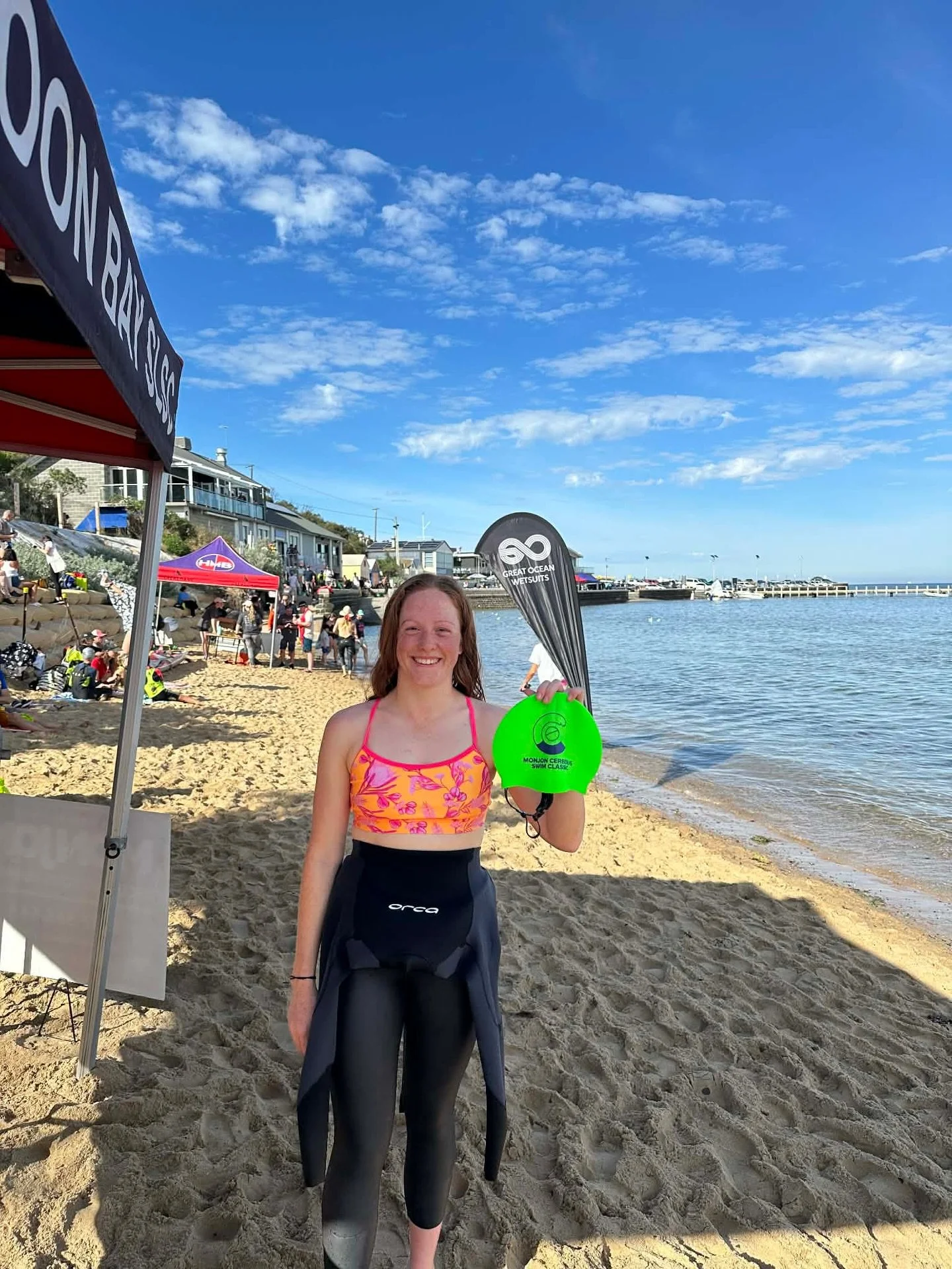 Our girl SDP getting it done over the weekend. 🙋&zwj;♀️🫡 #oceanswimming #beachswim #wetsuitswim #onlyaswimmerknowsthefeeling