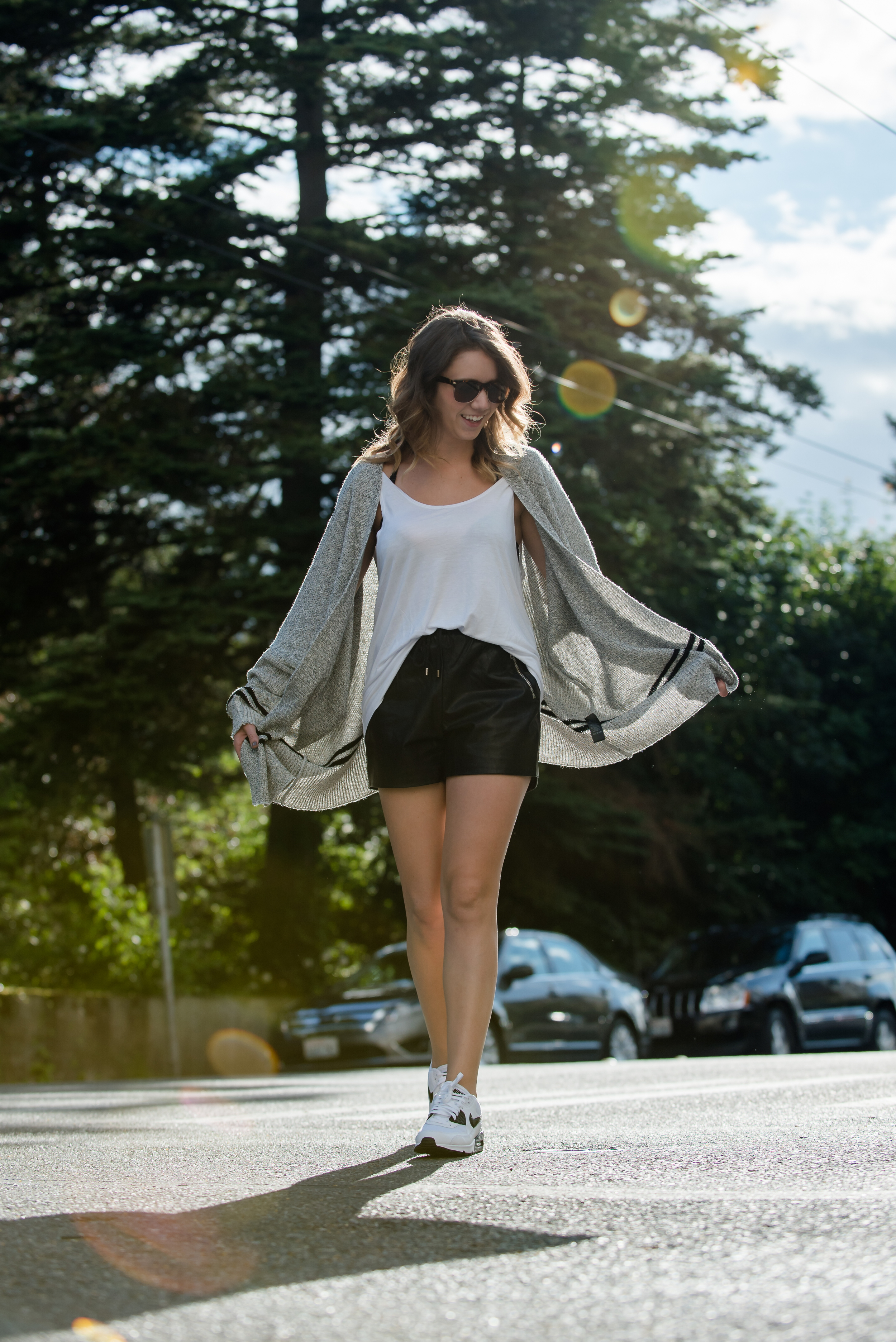 Leather Shorts and Sneakers — Chelsea Loren