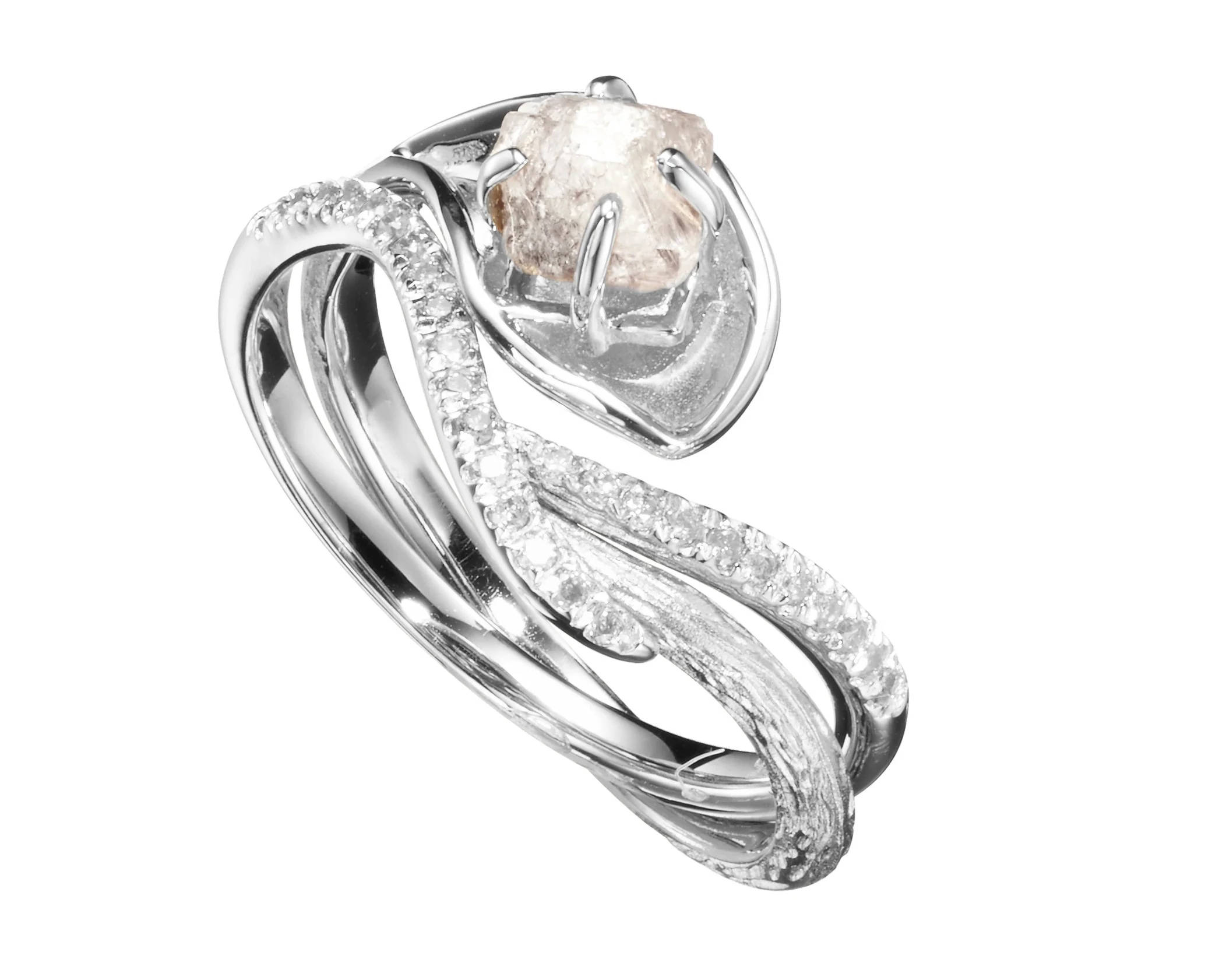 Lily 2 in 1 ring set (white gold) 