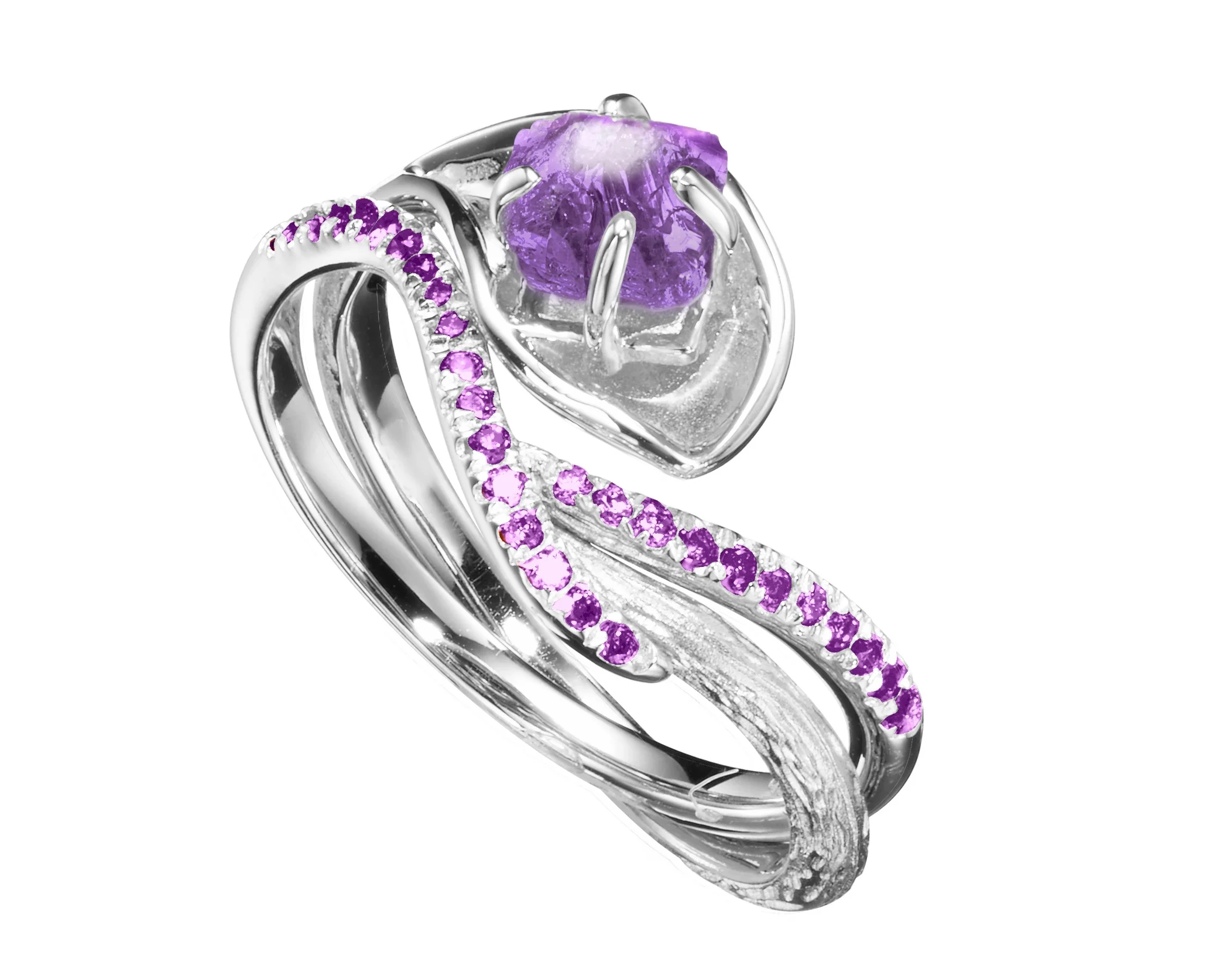 Lily 2 in 1 ring set (amethyst)