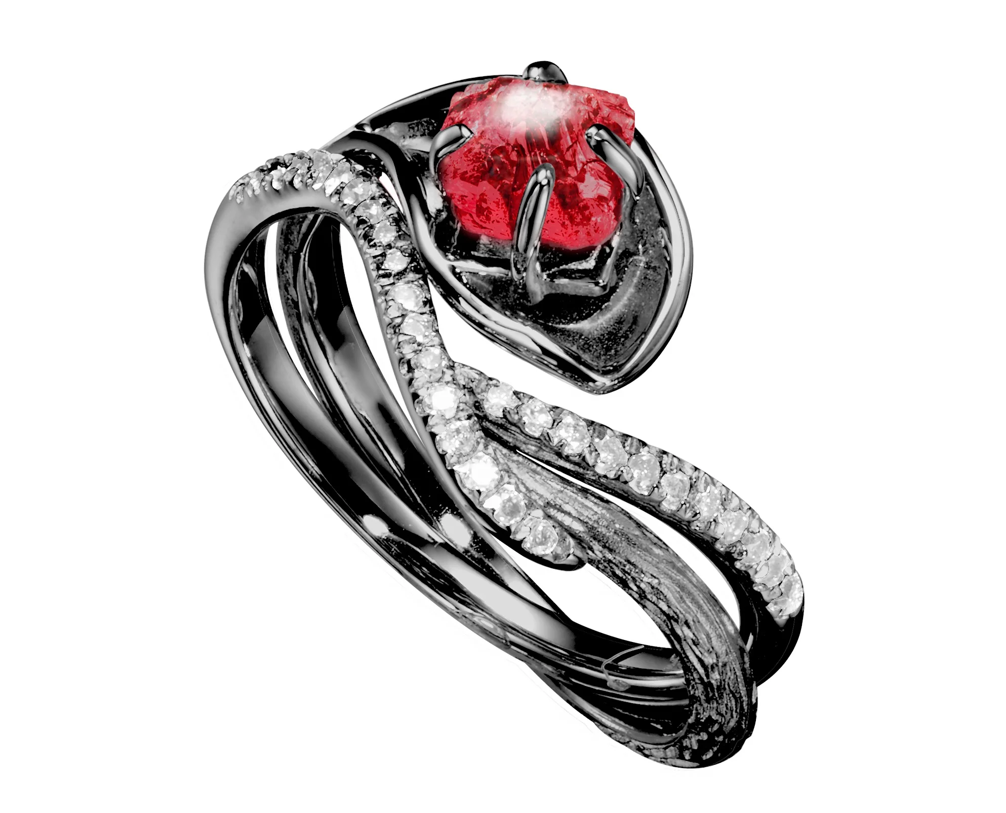 Lily 2 in 1 ring set (ruby)
