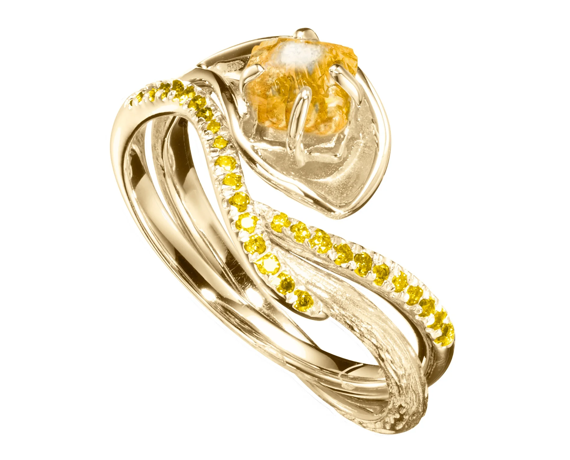 Lily 2 in 1 ring set (yellow sapphire)