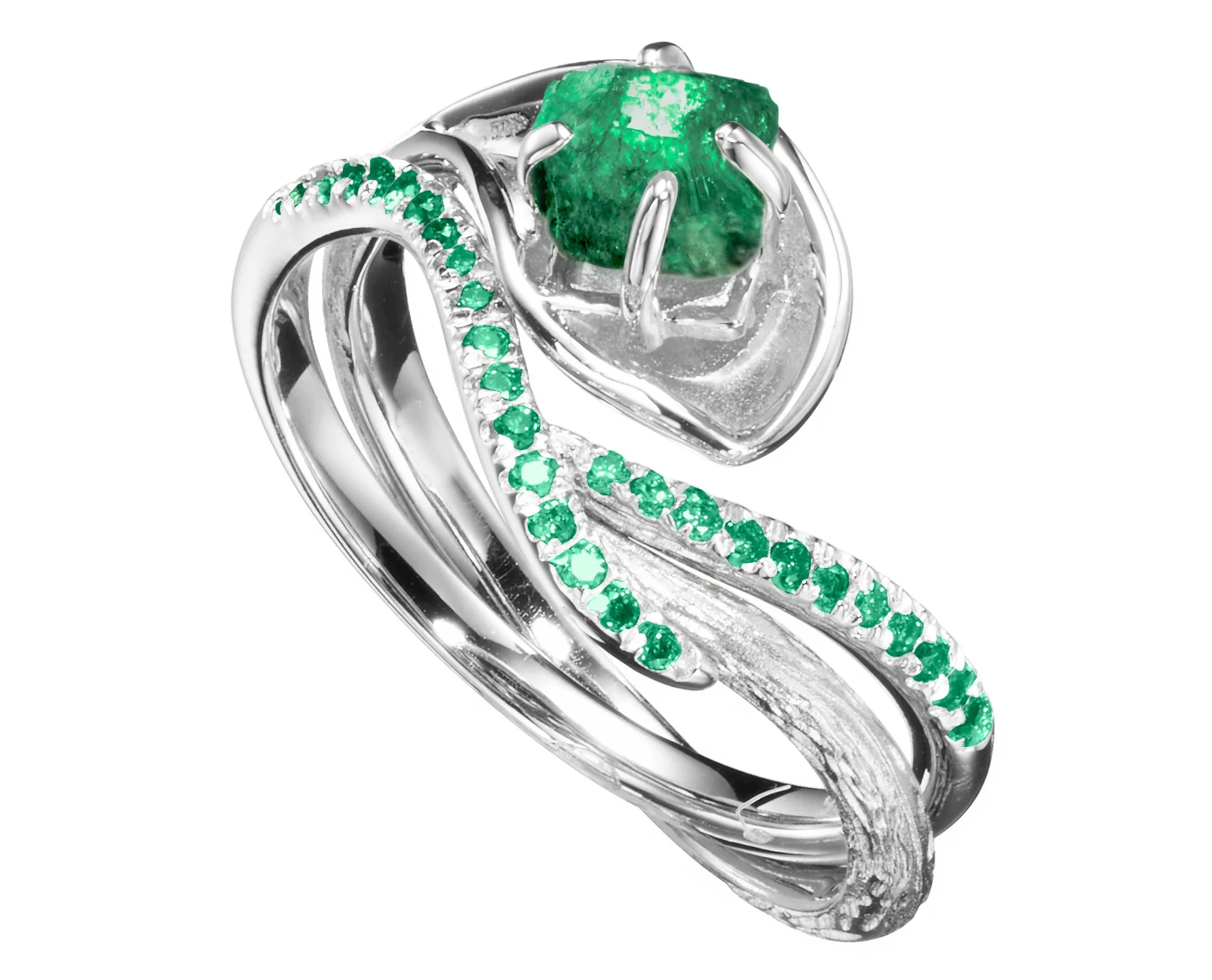 Lily 2 in 1 ring set (emerald)