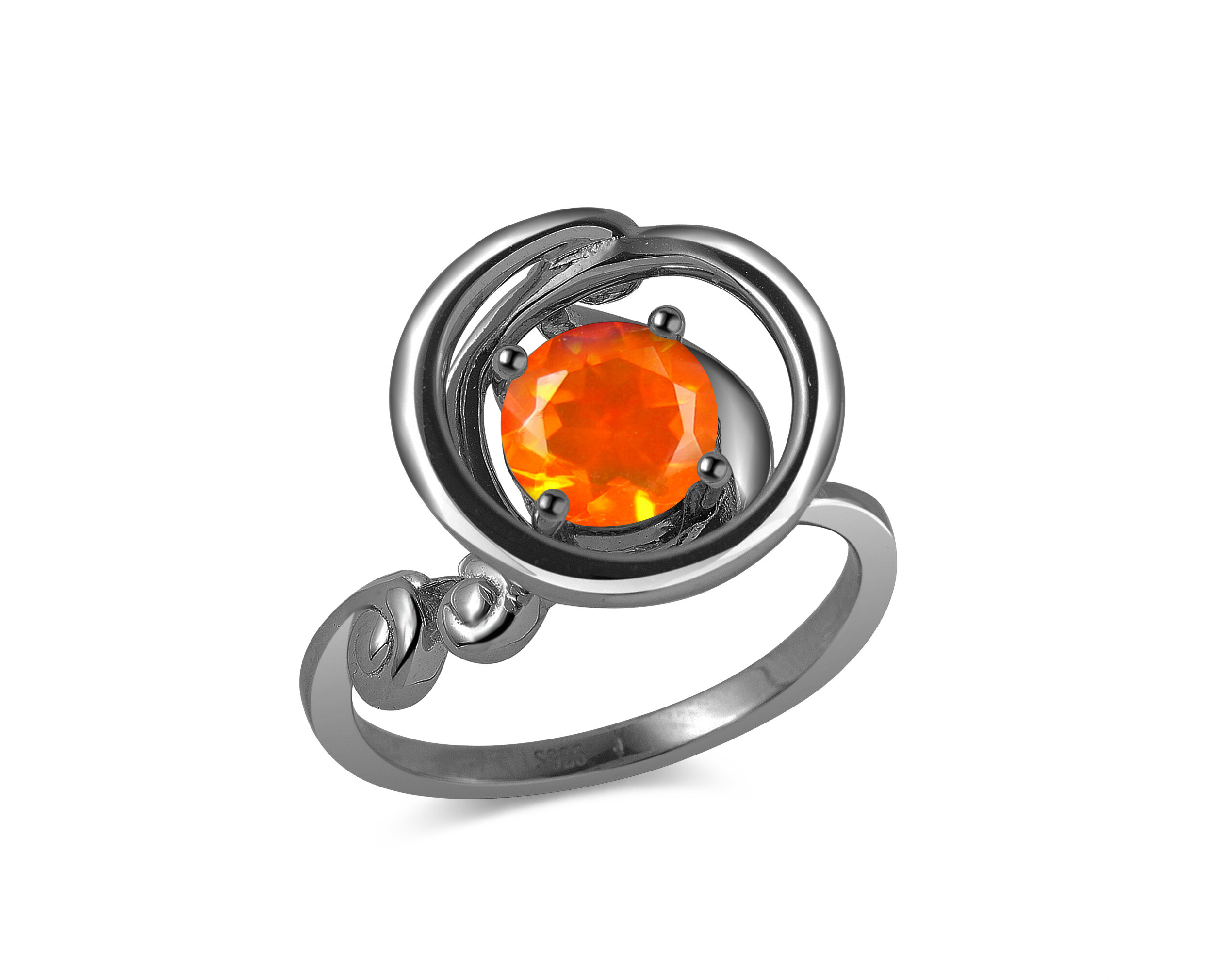 Australian Fire Opal Ring in 925 Sterling Silver Ring – Madelynn Cassin  Designs