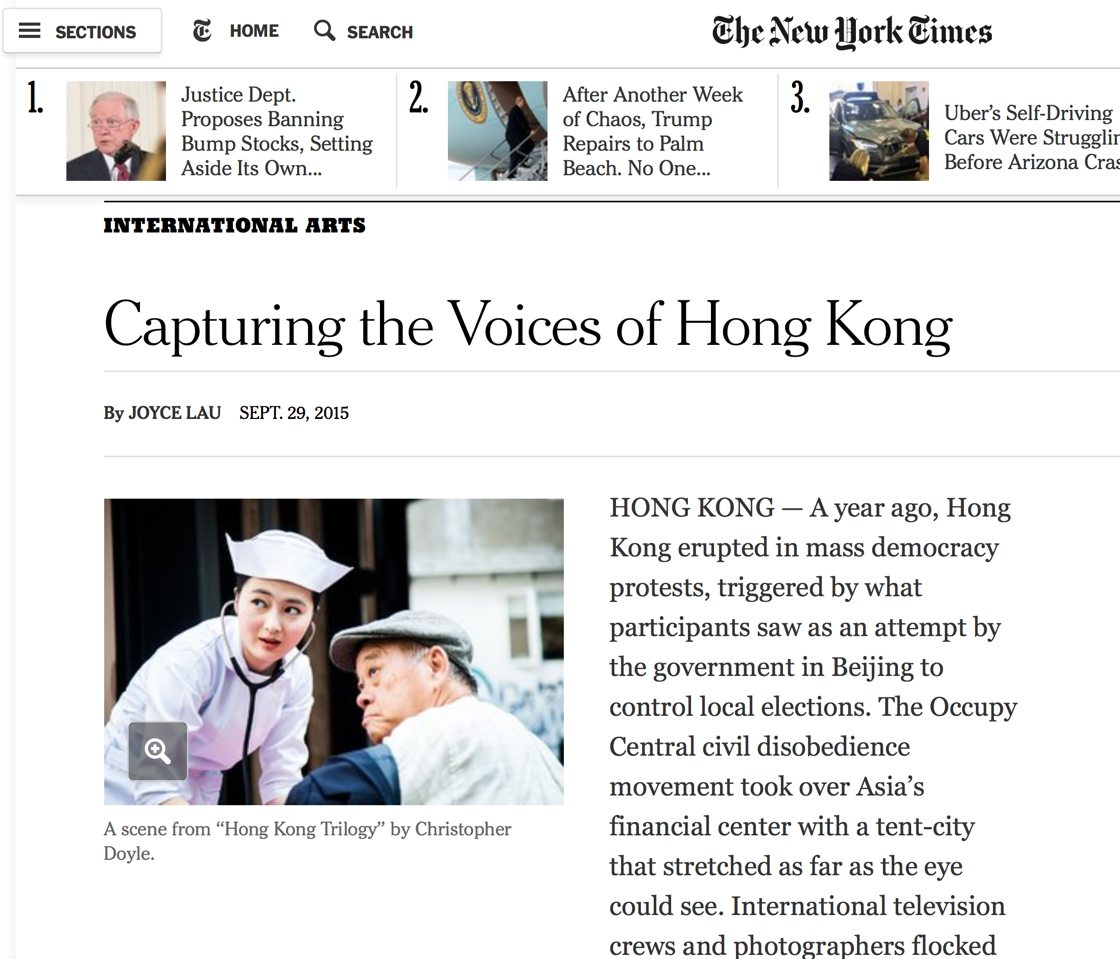 The New York Times: "Capturing the Voices of Hong Kong"