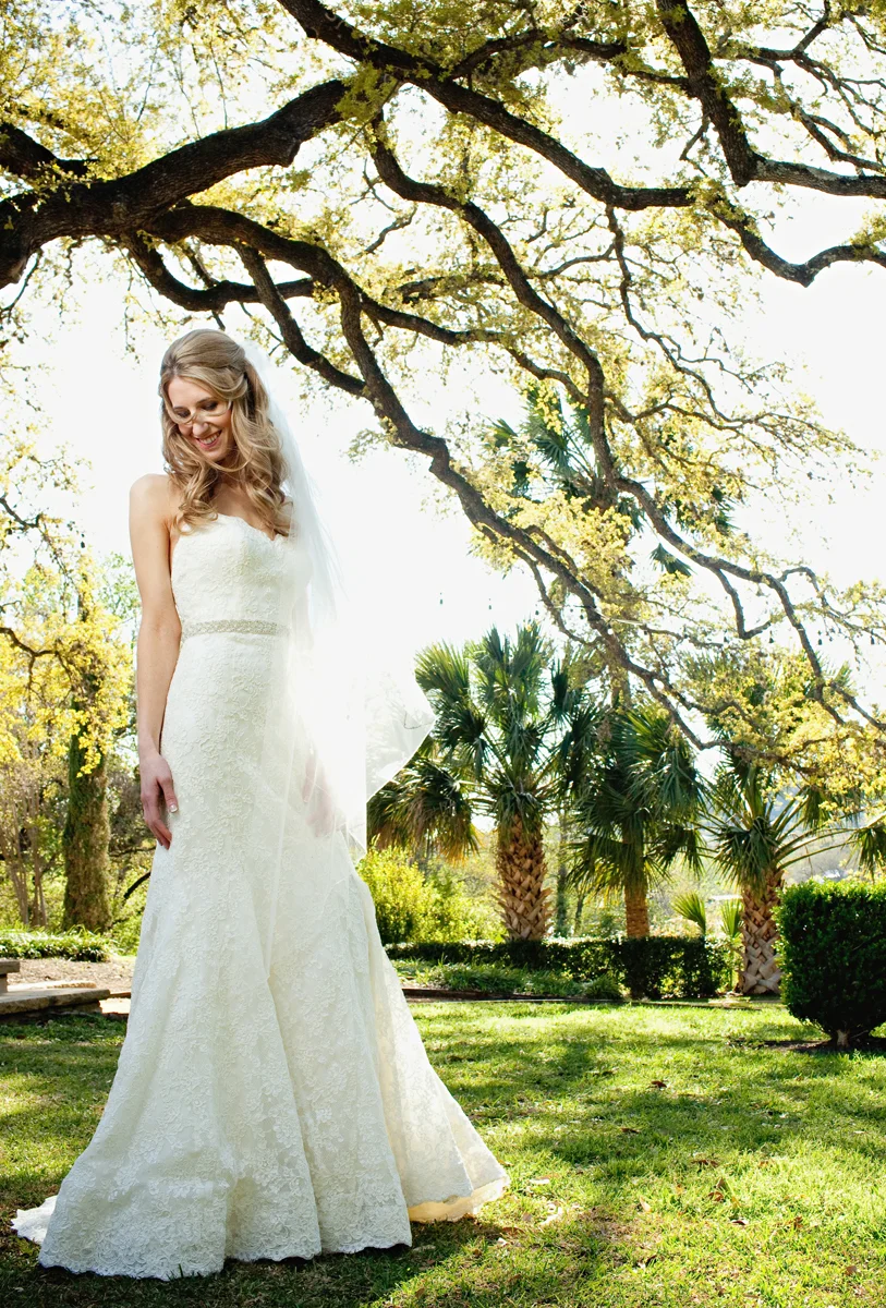 romantic austin bridal portrait