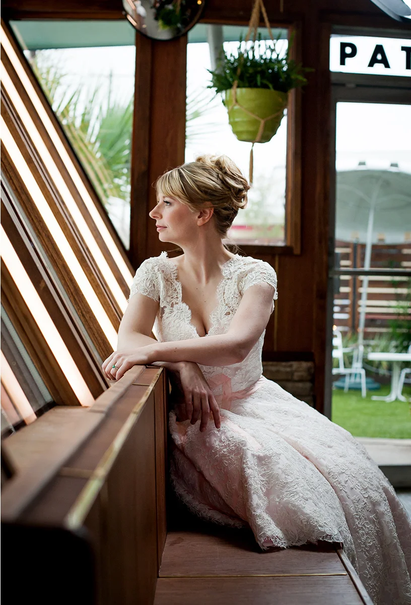 vintage austin bridal portrait