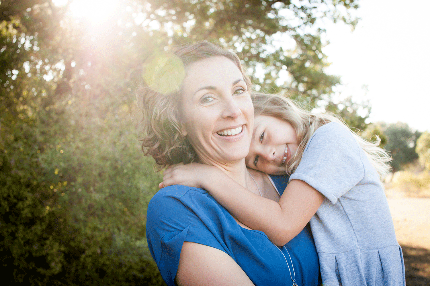 austin woman and daughter portrait