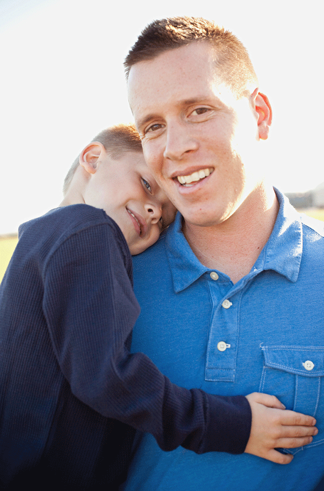 austin father and son outdoor portrait