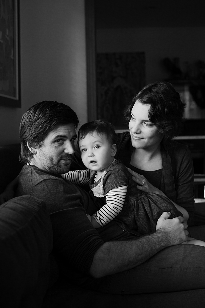 austin black and white family portrait