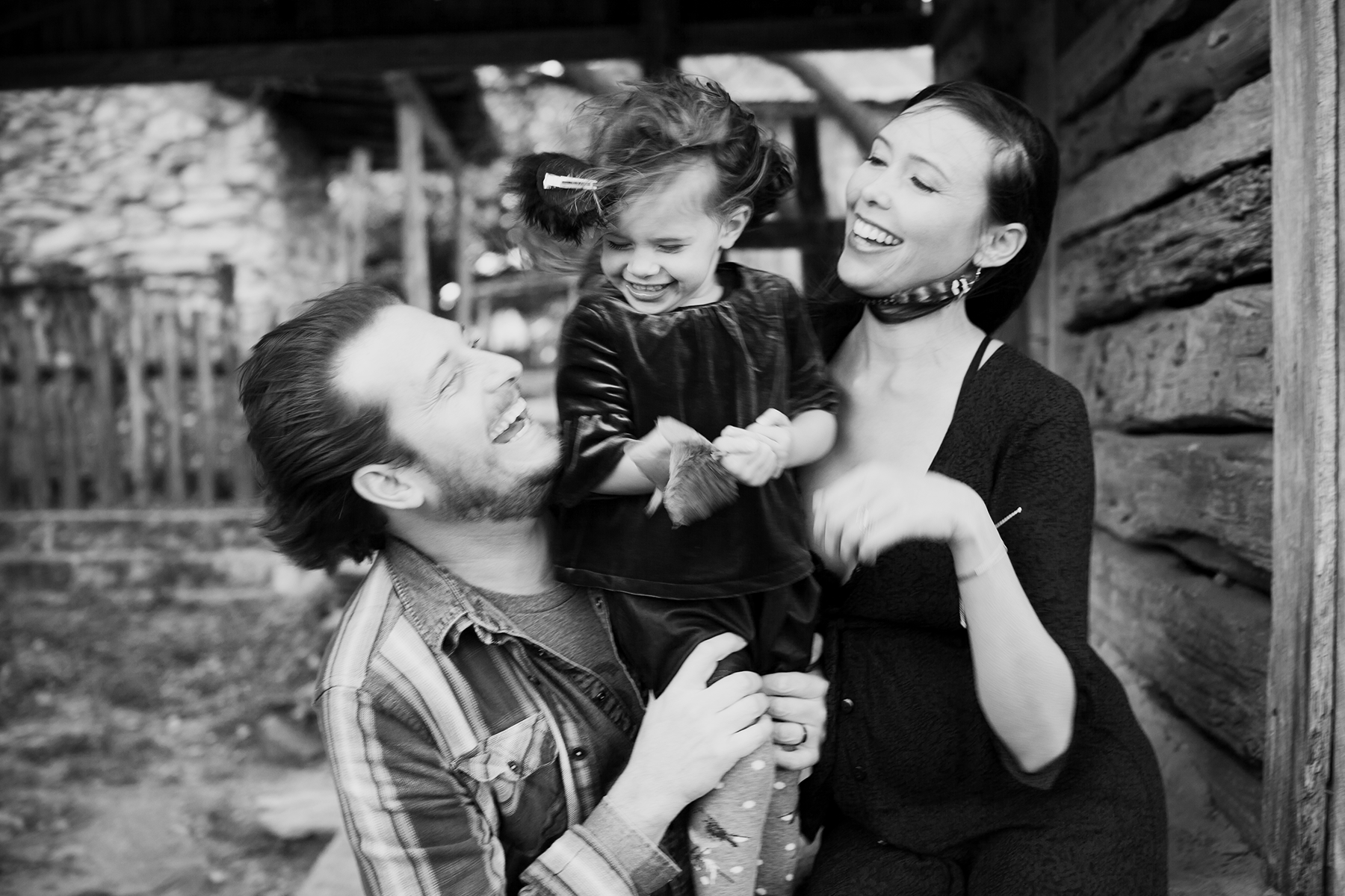 austin family black and white photo