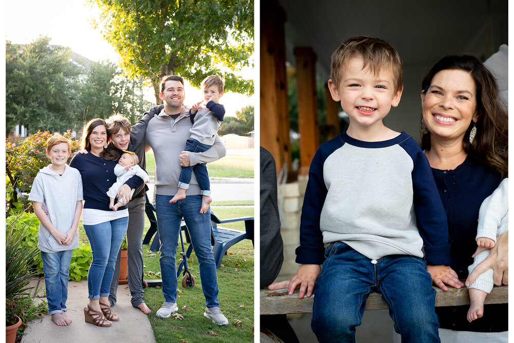family of 5 infant, toddler, to teenager photography in Austin, Tx