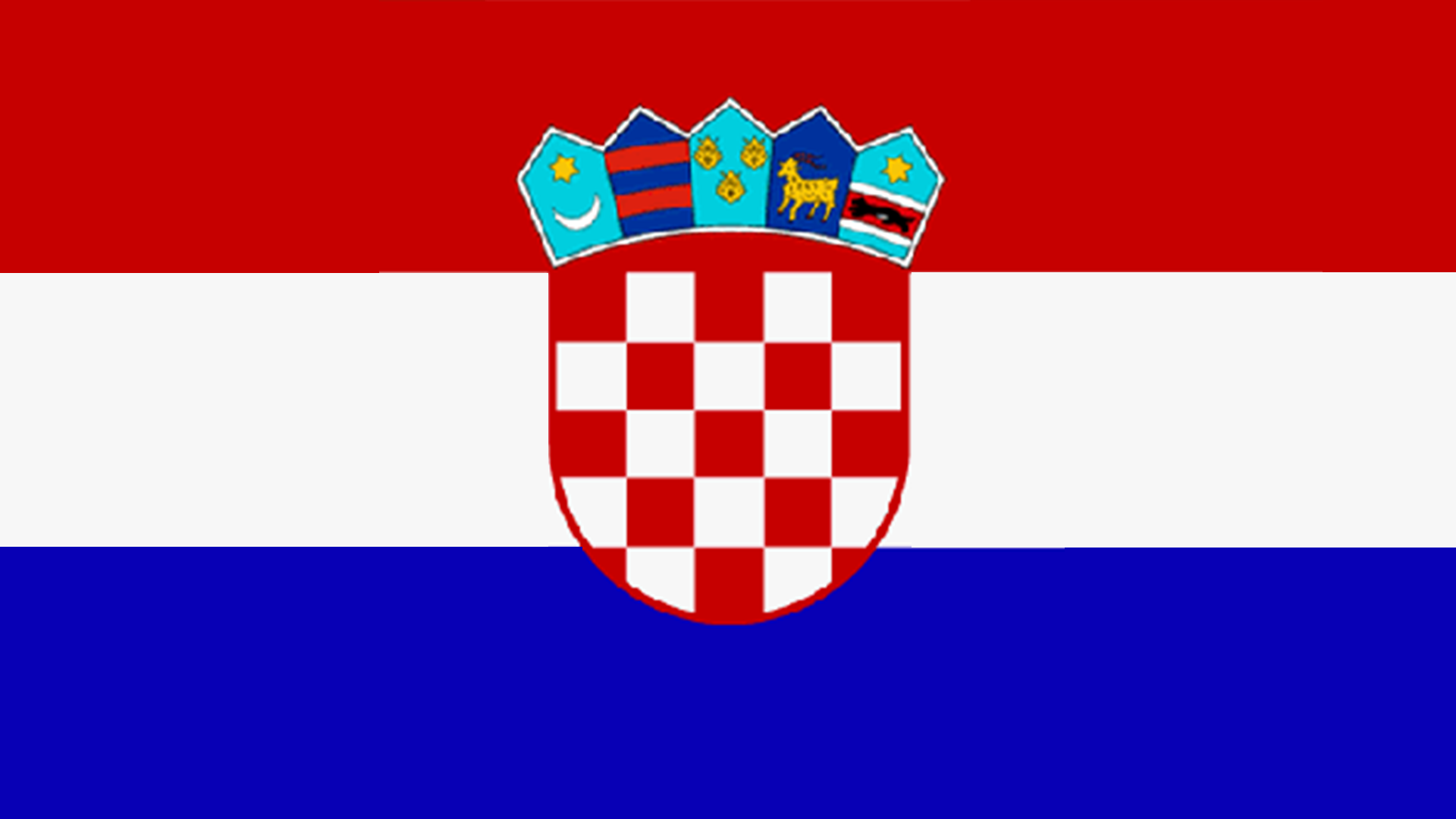 Flagge von Kroatien: rot-weiß-blaue Streifen mit Wappen