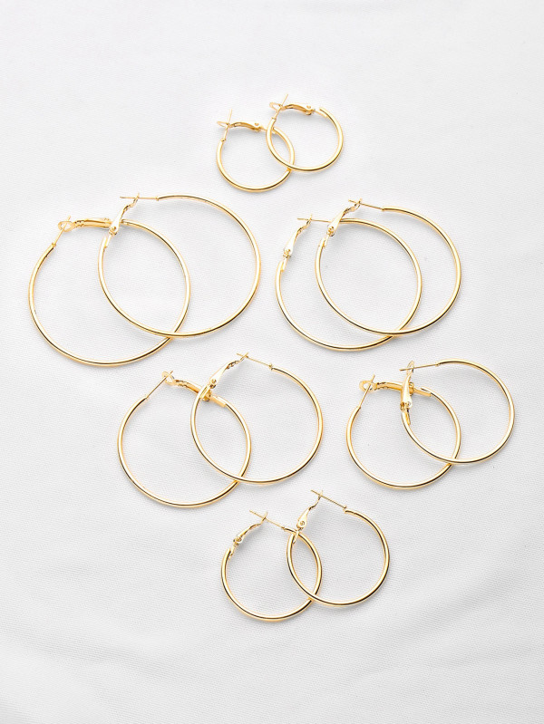 Plated Hoop Earrings Set