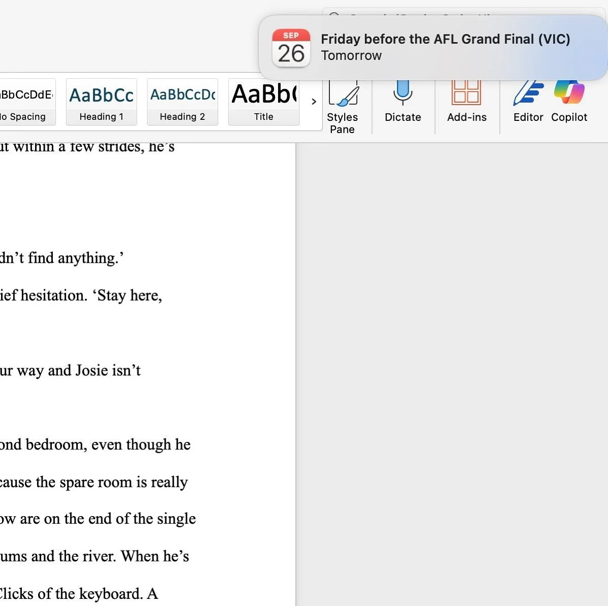 When you&rsquo;re writing a novel and receive notifications you really don&rsquo;t care about &hellip;  I turn notifications off whenever I can, but some slip through. While I hope this doesn&rsquo;t happen to you, I also hope I&rsquo;m not the only 