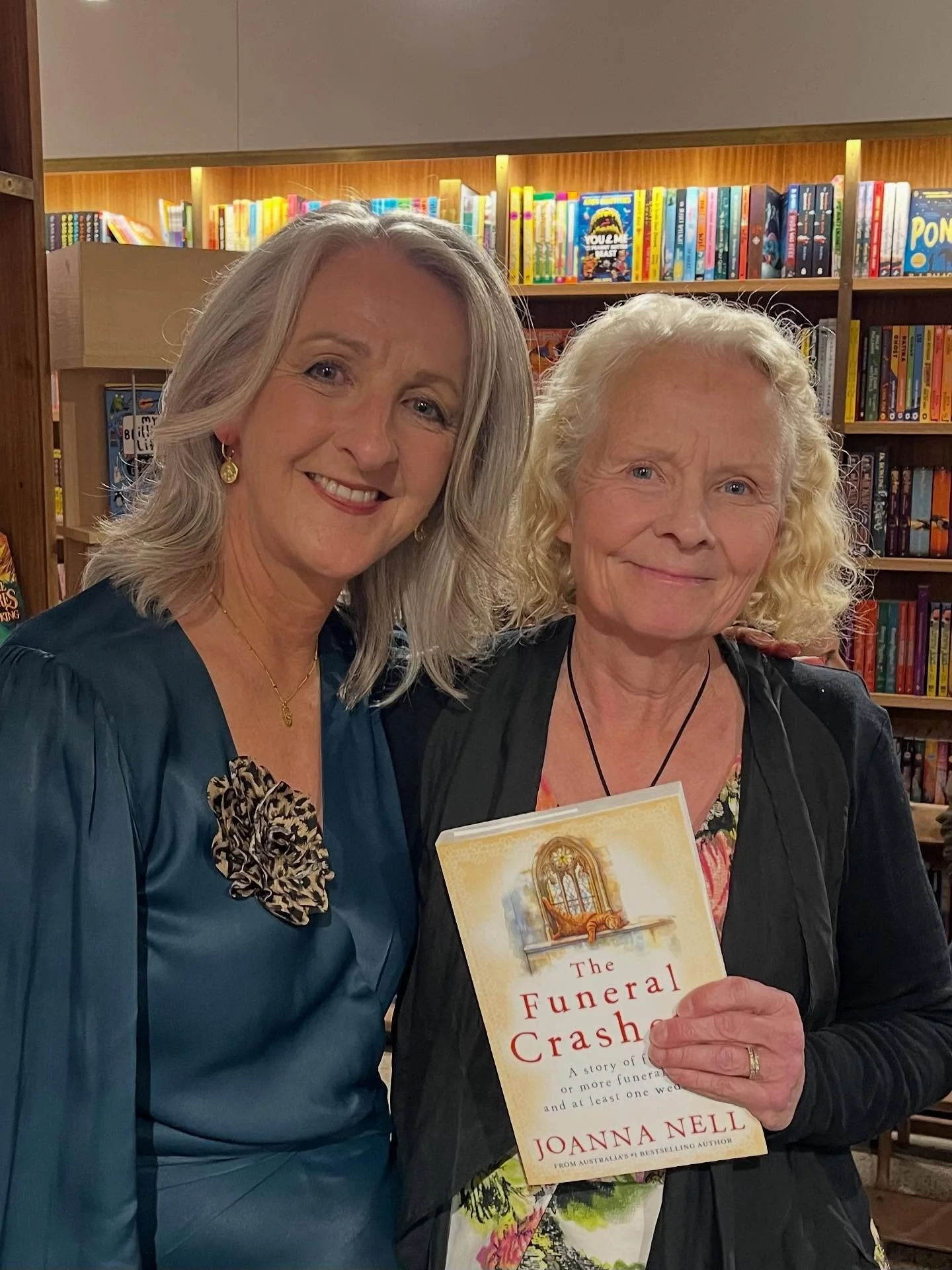 A wonderful evening to celebrate Joanna Nell’s sixth novel, The Funeral Crashers, a clever, funny, page turning story of community, love and connection. Sally from Bookoccino bookshop in Avalon was a brilliant host and the inimitable Valerie Kh