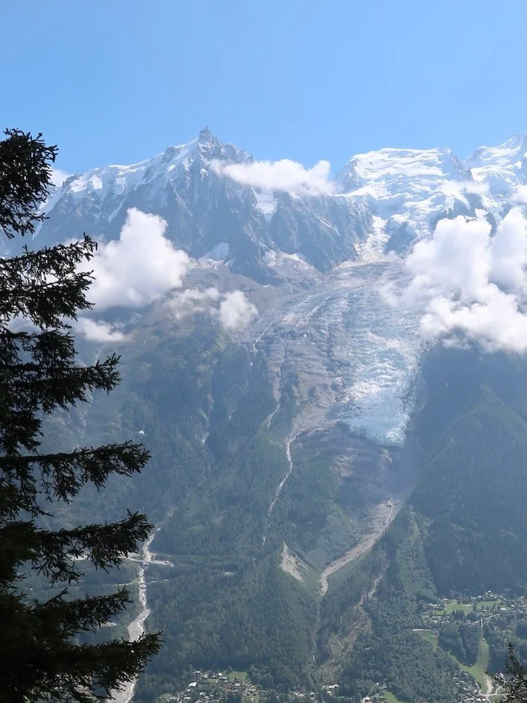 This is Chamonix, the French town nestled at the foot of Mont Blanc which was the final destination of the ten day hike Mr Darcy and I took around Mont Blanc (via Switzerland, Italy and France) a few years ago. I&rsquo;m posting this now because toda