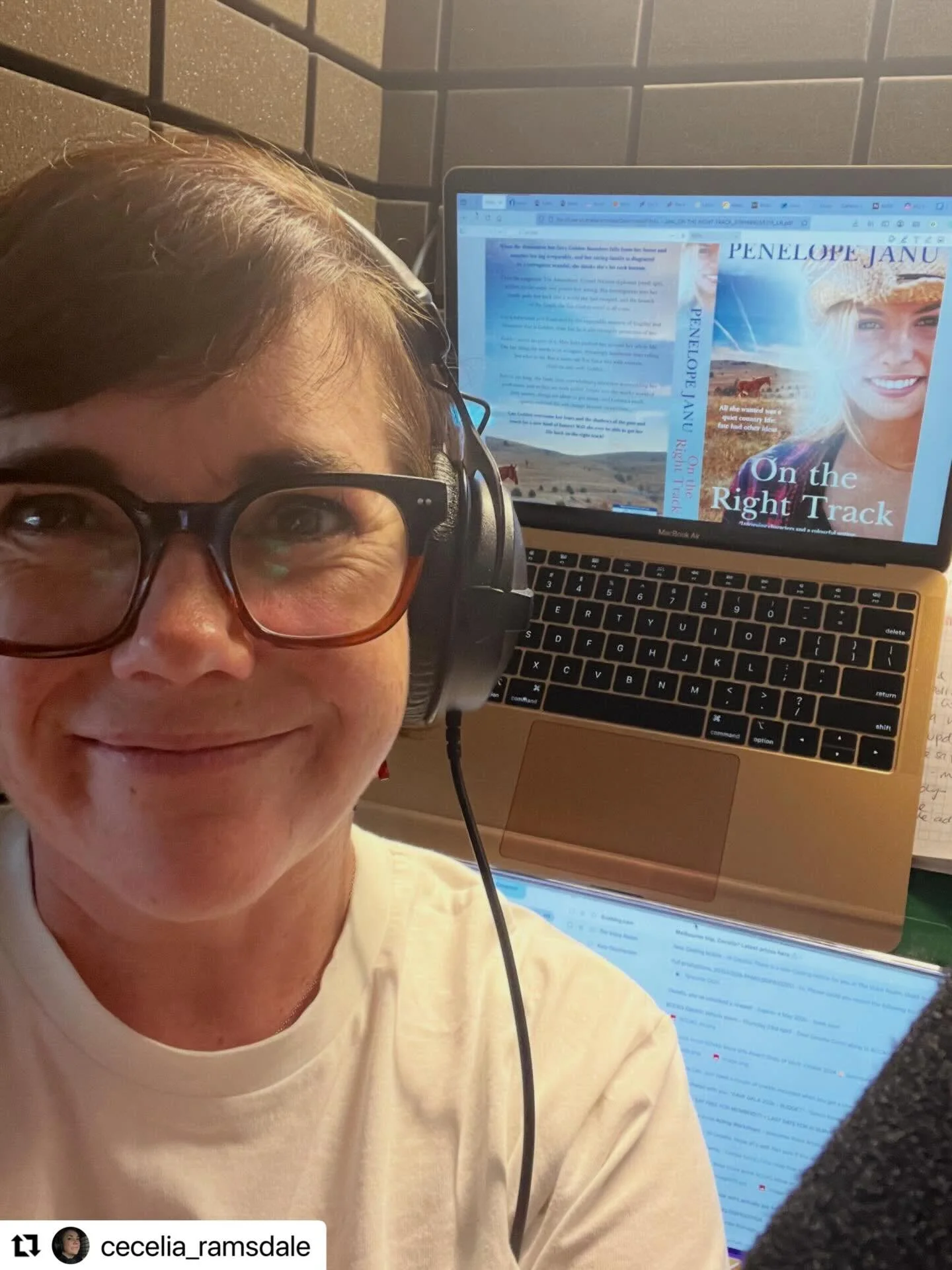 Thank you @cecelia_ramsdale for bringing my characters to life in audio. On the Right Track was first published in 2018 and I&rsquo;m delighted this novel will soon find a whole new audience in audio Speech pathologist Golden Saunders and Norwegian d