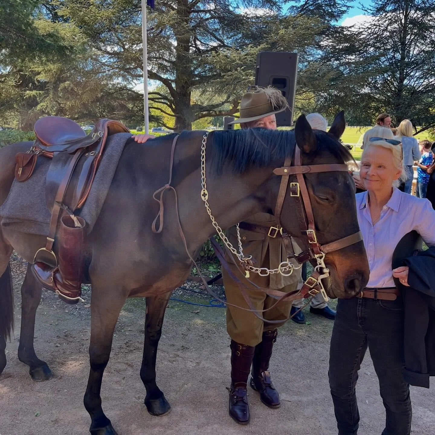 ANZAC Day was celebrated beautifully in my country town today - service men and women, schoolchildren, a choir. Why are the boots on the riderless horse facing this way? A symbol of mounted soldiers who have died in battle. Lest we forget.