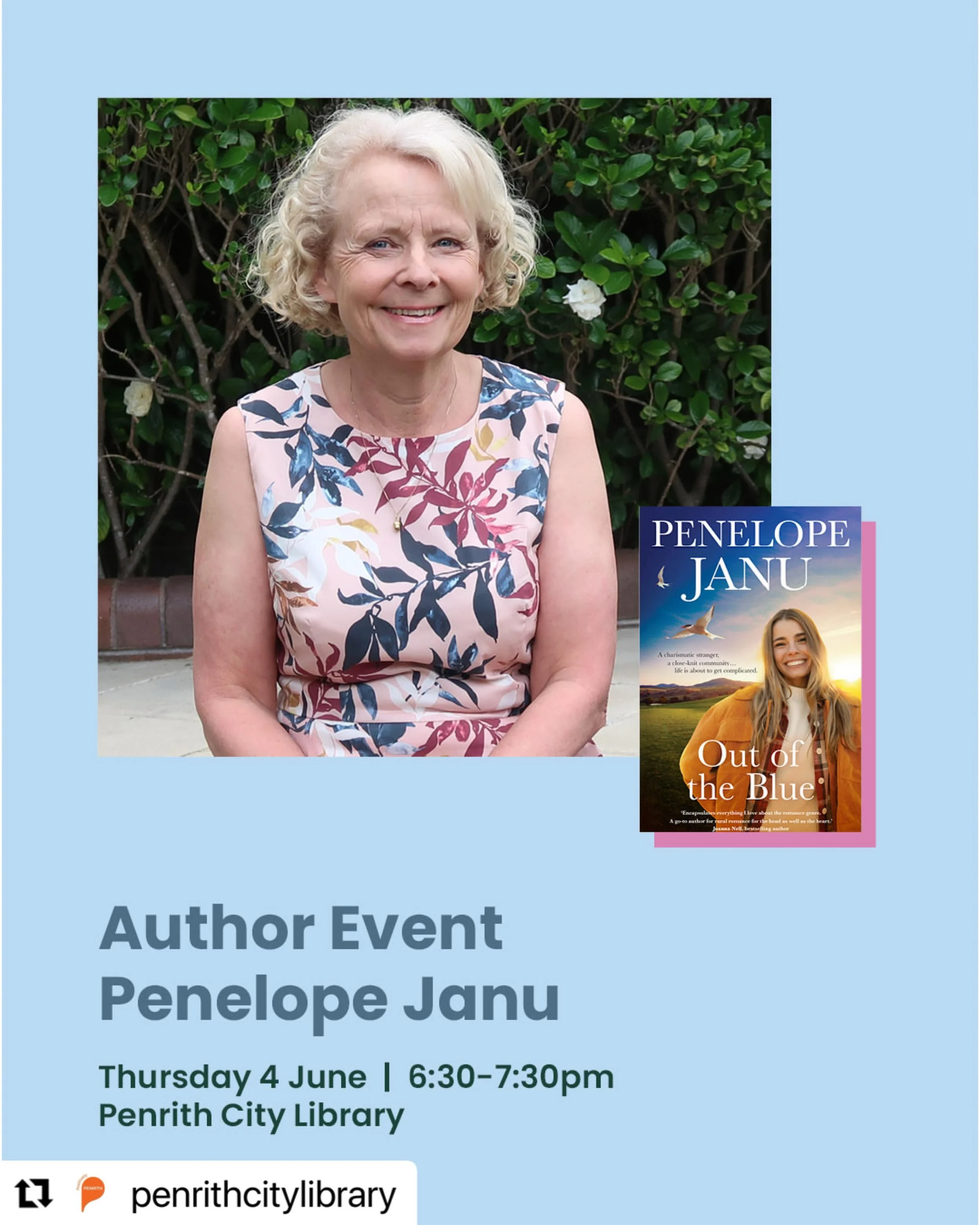 See you tonight for light refreshments (and an author talk) at Penrith City Library!