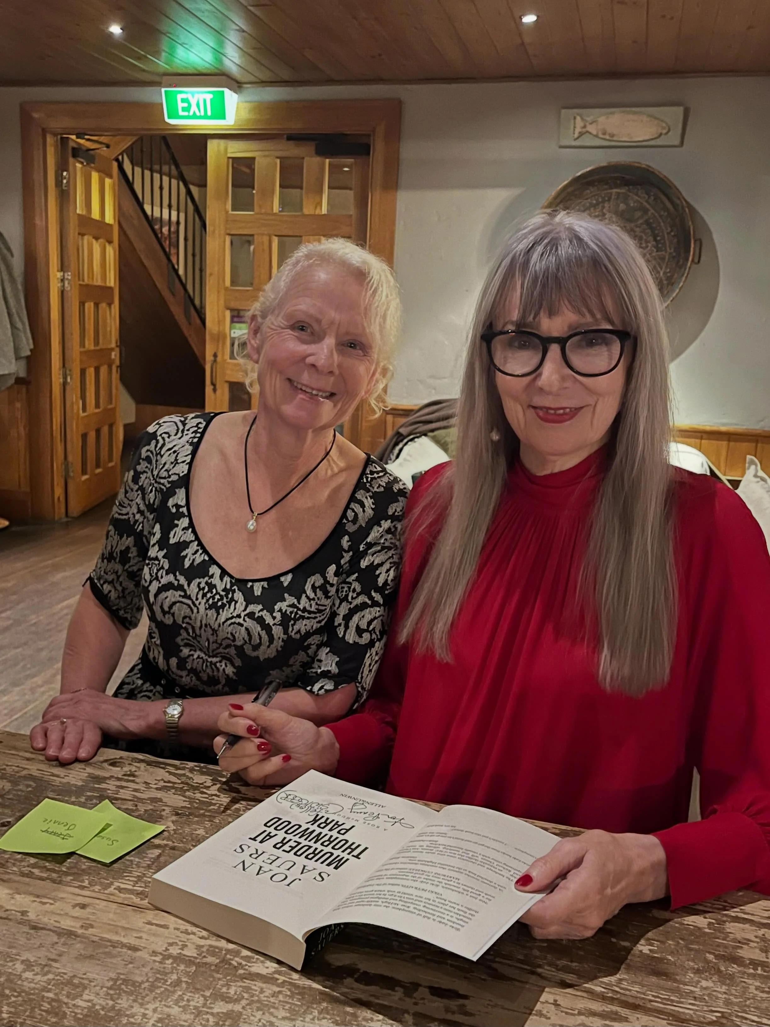 What a wonderful evening celebrating the launch of the multi-talented Joan Sauers&rsquo; latest novel, Murder at Thornwood Park. We were too busy chatting for me to remember to hold up the book - the next slide is a copy of Thornwood Park sitting on 