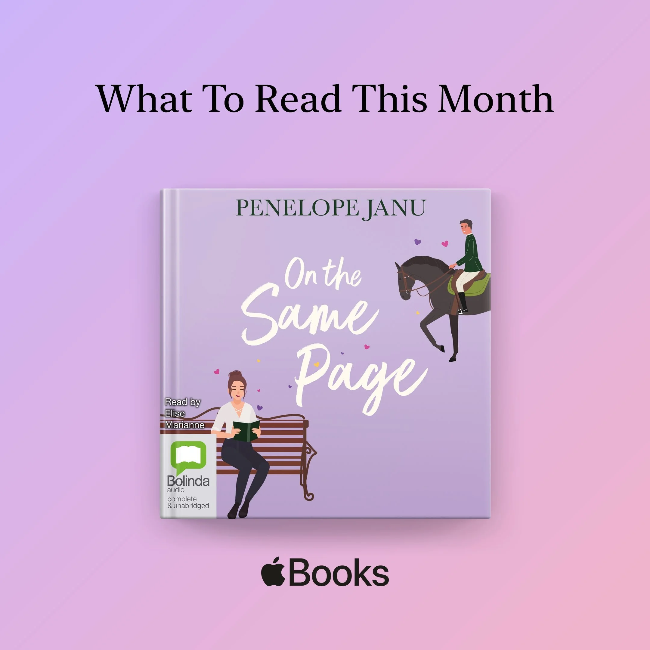 Thank you Apple! Links in bio, or you can find On the Same Page at your local library 💜 A lawyer who writes historical romance in secret. And a publisher who might just fall in love with her &hellip;.