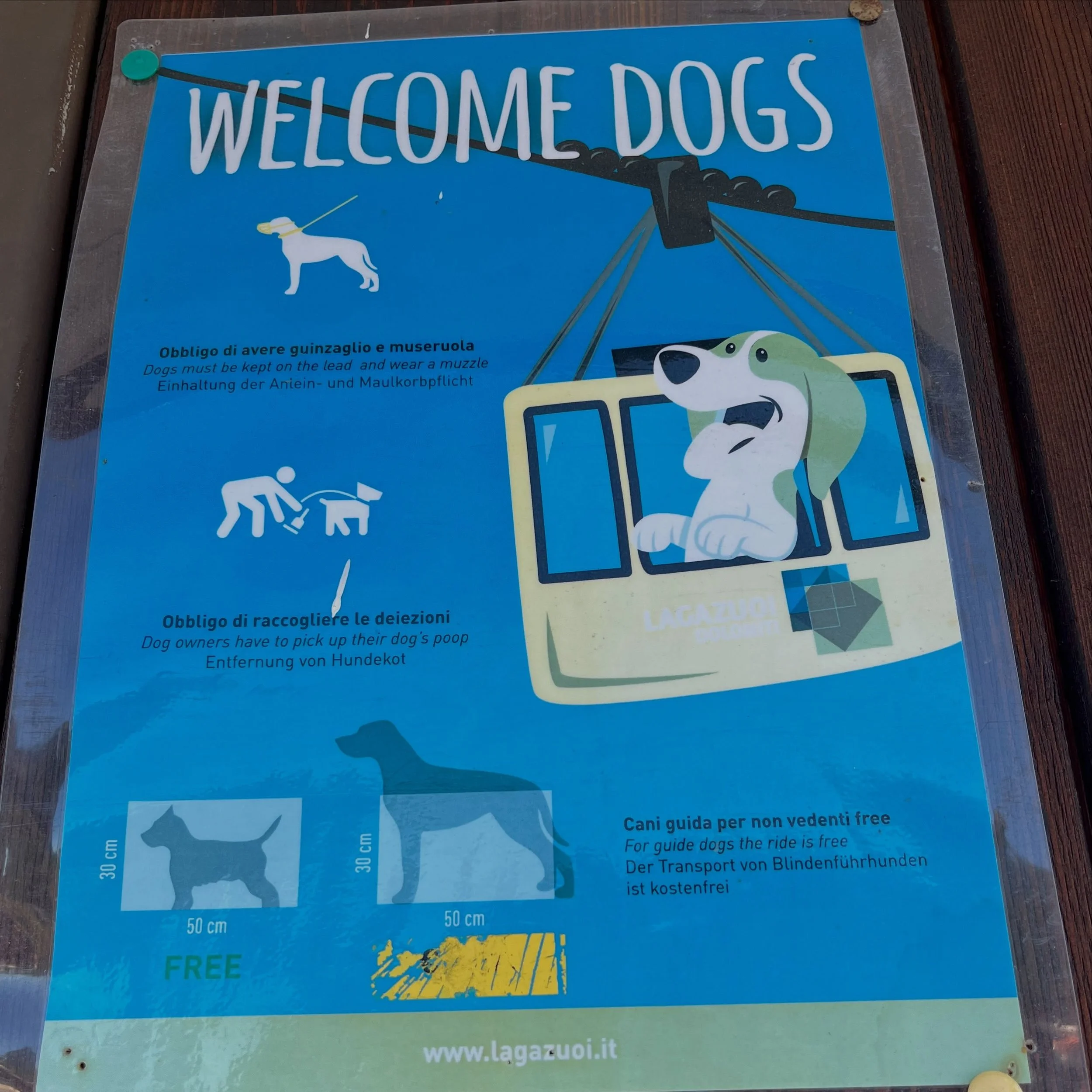 As you&rsquo;ll see from the bottom right diagram, they wouldn&rsquo;t take my particular breed of dog up a mountain in a gondola in Italy, but they do allow dogs to accompany their people in so many more circumstances than we allow in Australia. And