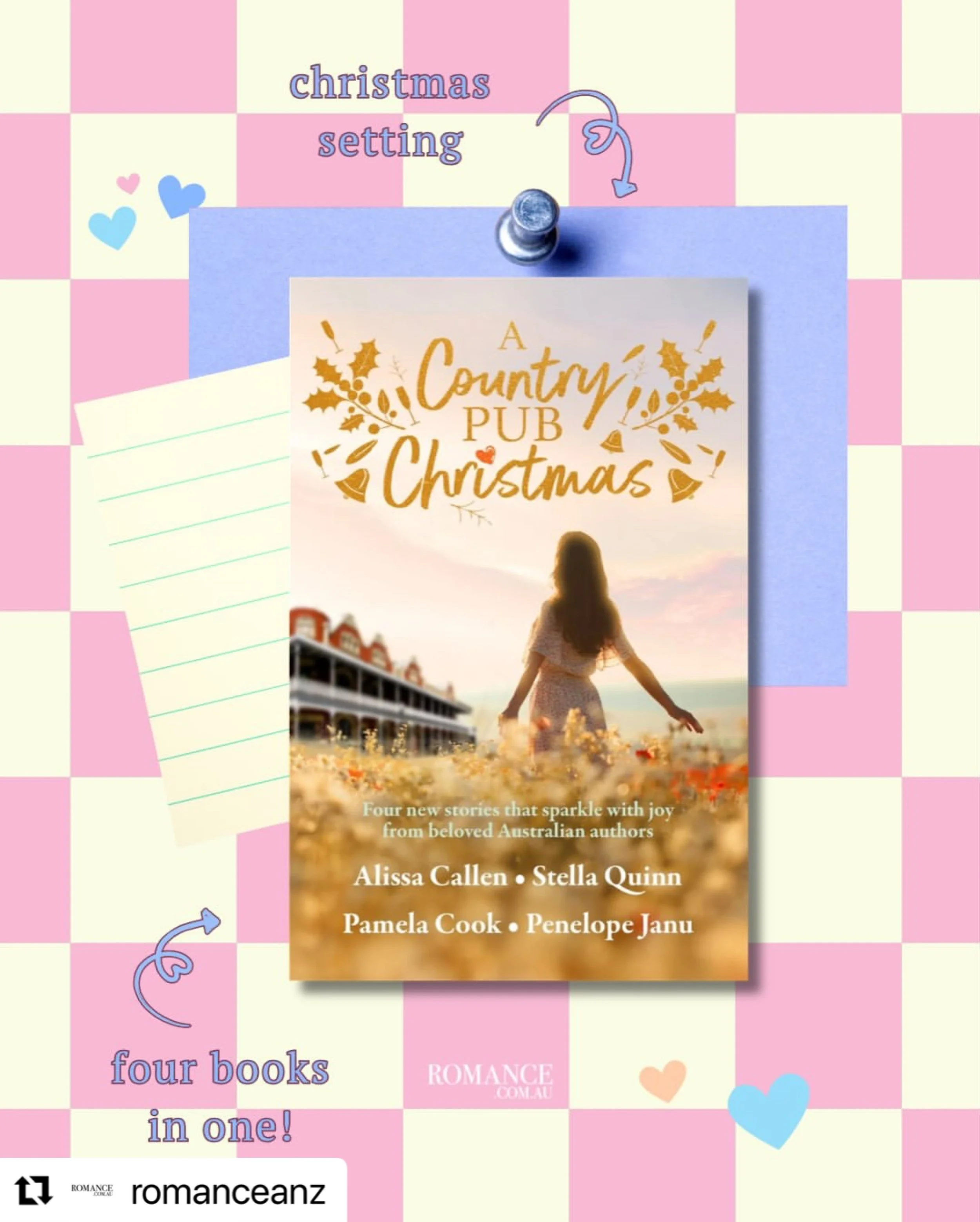 #Repost @romanceanz with @use.repost
・・・
#ACountryPubChristmas that features FOUR books in ONE by @alissacallenauthor @penelopejanuwriter @stella.quinn.author @pamelacookwrites is OUT NOW!!! 🎄✨💕
