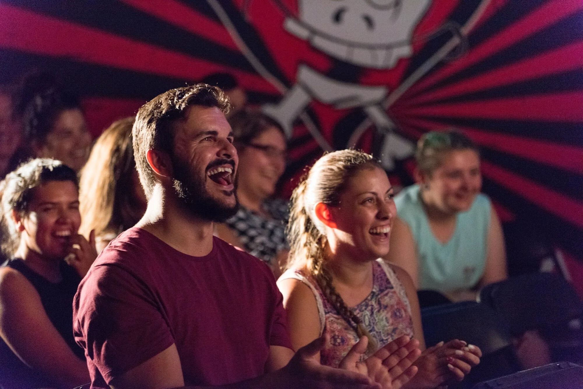 The Gelo Company Perth Entertainment Professional Entertainment Agency man and woman laughing at a comedy event